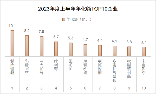 2023年度上半年年化额TOP10企业