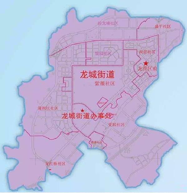 龙城街道行政区划图