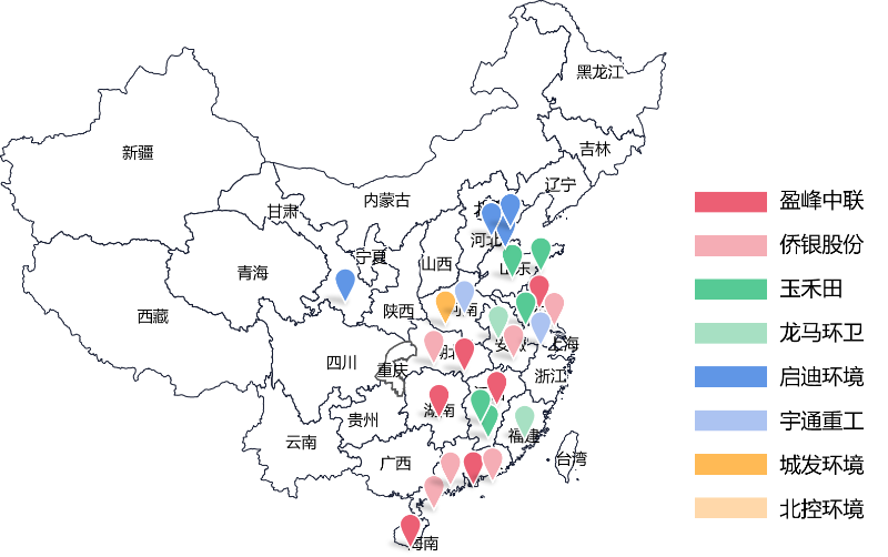 2021年01月环卫项目分布图