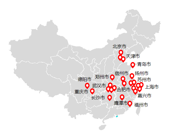 全国垃圾分类项目招标分布图-玉龙环保