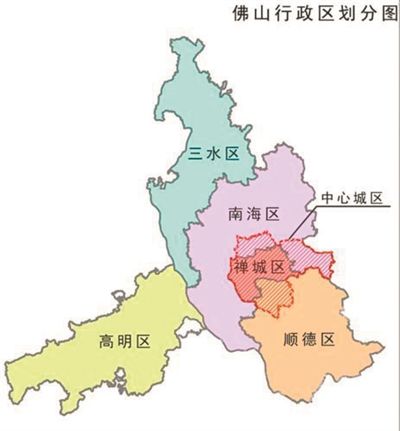 佛山行政区划图